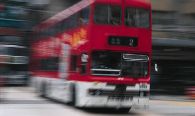 Image of a red double decker bus