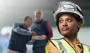 Woman in a hard hat