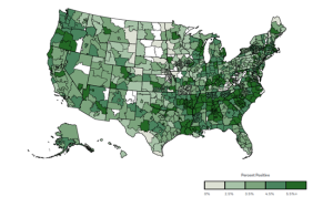 map of national positivity rate