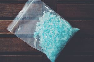 bag of blug methamphetamine drugs