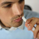 Man taking Oral-Eze drug test