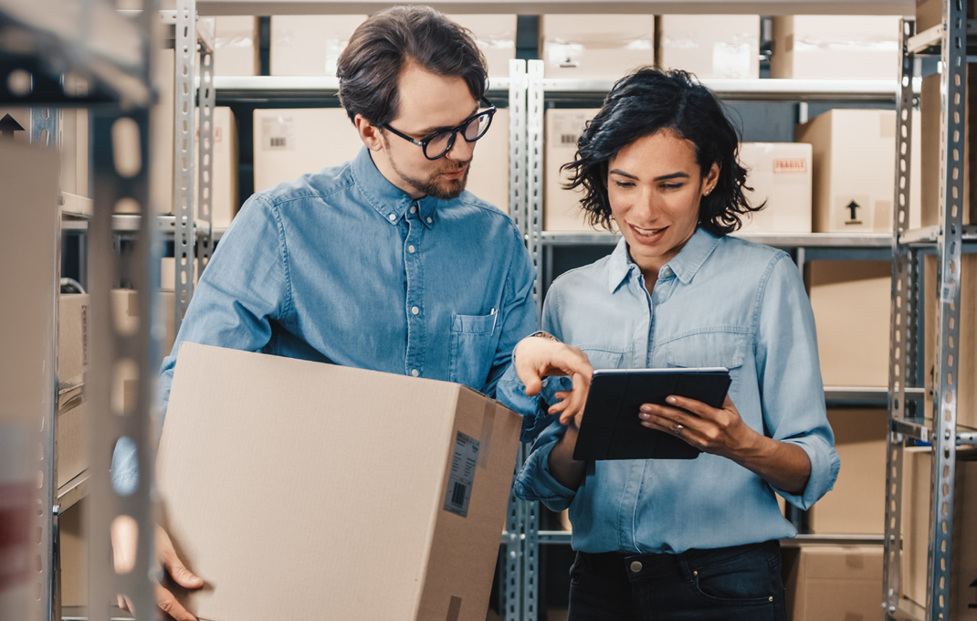 people working in warehouse